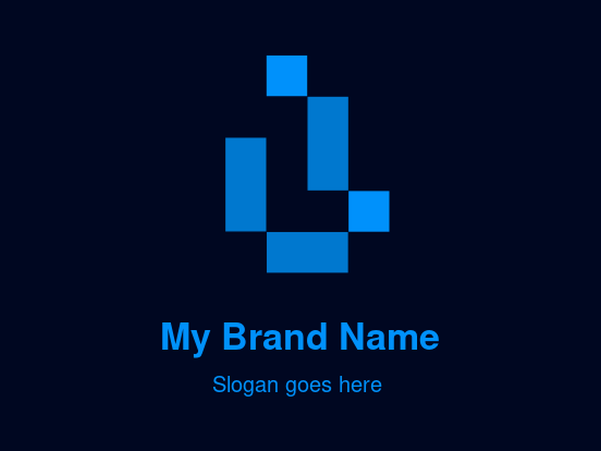 Pixel Block Letter L Monogram for a Tech or Construction Company